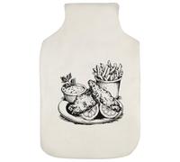 Azeeda 'Fish & Chips with Lemon' Hot Water Bottle Cover (HW00051988)