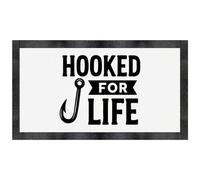 Azeeda 'Fishing Hooked For Life' Pet Feeding Mat (PM00031380)