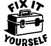 Azeeda 'Fix It Yourself Tool Box' Reusable Stencil - Durable Decorative Template for Painting and Spraying on Walls, Tiles, Wood, Fabric & Craft Projects - S (A6) (WS00071462)