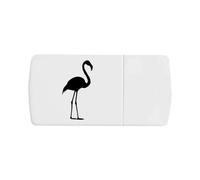 Azeeda 'Flamingo Silhouette Side View' Pill Box with Tablet Splitter (PI00035712)