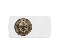 Azeeda 'Fleur-De-Lis with Laurel Wreath Coin' Pill Box with Tablet Splitter (PI00039531)