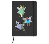 Azeeda 'Flower Fairies Playing ' Ruled Notebook - Black, A5 (NB00100418)