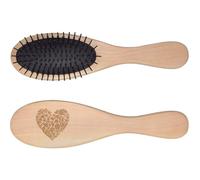 Azeeda 'Flower Pattern Heart' Wooden Hairbrush (HA00053372)