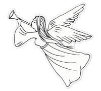 Azeeda 'Flying Angel' White Premium Vinyl Decal Sticker - Waterproof, Durable & Easy to Apply - for Car Bumpers, Windows, Bins & More - Large (210mm) (DW00060083)