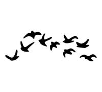 Azeeda 'Flying Birds' Reusable Stencil - Durable Decorative Template for Painting and Spraying on Walls, Tiles, Wood, Fabric & Craft Projects - M (A5) (WS00029492)