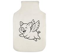 Azeeda 'Flying Pig' Hot Water Bottle Cover (HW00045237)