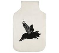 Azeeda 'Flying Pig Silhouette ' Hot Water Bottle Cover (HW00050250)