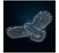 Azeeda 'Flying Tawny Owl' Window Cling - White, 10cm (WC00067549)