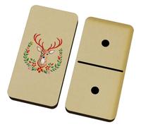 Azeeda 'Folk Embroidery Style Stag Head' Domino Set & Box (DM00055297)