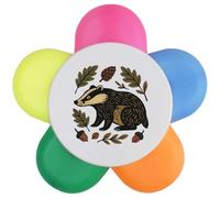 Azeeda 'Folk Style Woodland Badger' Flower Shape Highlighter Pen (HL00045943)