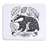 Azeeda 'Folk Style Woodland Badger' Mouse Mat/Desk Pad (MO00045163)