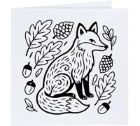 Azeeda 'Folk Style Woodland Fox' Blank Greeting Card (GC00091263)