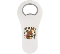 Azeeda 'Folk Style Woodland Fox' Bottle Opener Fridge Magnet (BO00103422)