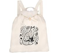 Azeeda 'Folk Style Woodland Fox' Canvas Rucksack/Backpack (RK00046530)