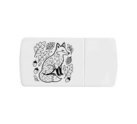 Azeeda 'Folk Style Woodland Fox' Pill Box with Tablet Splitter (PI00042207)