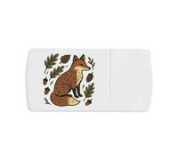 Azeeda 'Folk Style Woodland Fox' Pill Box with Tablet Splitter (PI00042208)