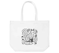 Azeeda 'Folk Style Woodland Fox' Tote Shopping Bag For Life (BG00090407)