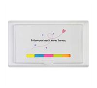 Azeeda 'Follow Your Heart' Sticky Note Ruler Pad (ST00042690)