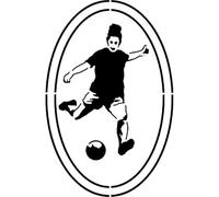 Azeeda 'Football Player' Reusable Stencil - Durable Decorative Template for Painting and Spraying on Walls, Tiles, Wood, Fabric & Craft Projects - XXL (A2) (WS00074544)