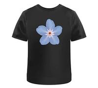 Azeeda 'Forget-Me-Not Flower' Unisex T-Shirt - Delicate Blue Wildflower Floral Painting - 100% Cotton, Black, XL (TA00124484)