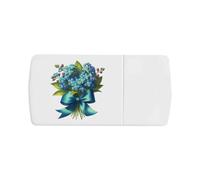 Azeeda 'Forget Me Not Flowers with Ribbon' Pill Box with Tablet Splitter (PI00036906)