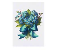 Azeeda 'Forget Me Not Flowers With Ribbon' Temporary Tattoo - Water Resistant, Skin-Safe, Non-Toxic Transfer (TO00089511)