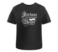 Azeeda 'Fortune Favours The Brave' Unisex T-Shirt - Black, M (TA00316965)