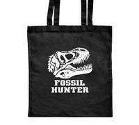 Azeeda 'Fossil Hunter Dinosaur Skull' Classic Black Tote Shopper Bag (ZB00022859)