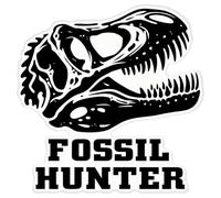 Azeeda 'Fossil Hunter Dinosaur Skull' White Premium Vinyl Decal Sticker - Waterproof, Durable & Easy to Apply - Ideal for Car Bumpers, Windows, Bins and More - XL (460mm) (DW00119835)