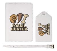 Azeeda 'Fossil Hunter' Passport Cover & Luggage Tag Travel Set (PA00038417)