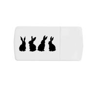 Azeeda 'Four Bunnies Silhouette' Pill Box with Tablet Splitter (PI00035523)