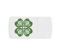 Azeeda 'Four Leaf Clover' Pill Box with Tablet Splitter (PI00040686)