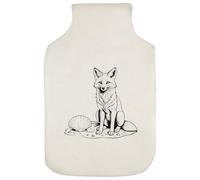Azeeda 'Fox at Beach' Hot Water Bottle Cover (HW00048802)