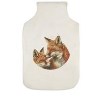 Azeeda 'Fox Couple ' Hot Water Bottle Cover (HW00052486) | Soft Fabric Case for Bedtime, Winter Warmth, Home and Gifts