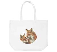 Azeeda 'Fox Couple ' Shopping Tote Bag - White (BG00094177)