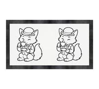 Azeeda 'Fox Drinking Tea' Pet Feeding Mat (PM00039511)