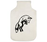 Azeeda 'Fox Jumping in The Air After Prey' Hot Water Bottle Cover (HW00044207)