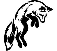 Azeeda 'Fox Jumping in The Air After Prey' Reusable Stencil - Durable Decorative Template for Painting and Spraying on Walls, Tiles, Wood, Fabric & Craft Projects - L (A4) (WS00062819)