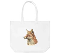 Azeeda 'Fox Portrait Side View' Shopping Tote Bag - White (BG00093474)