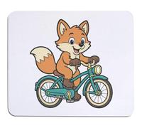 Azeeda 'Fox Riding a Vintage Bicycle' Mouse Mat/Desk Pad (MO00048214)