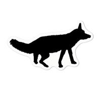Azeeda 'Fox Silhouette' Sticker - White, 10cm (DW00098369) | Waterproof Permanent Vinyl Decal for Cars, Windows and Bins