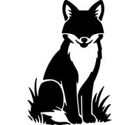 Azeeda 'Fox Sitting in A Meadow of Grass' Reusable Stencil - Durable Decorative Template for Painting and Spraying on Walls, Tiles, Wood, Fabric & Craft Projects - S (A6) (WS00071165)