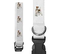 Azeeda 'Fox Terrier' Dog Collar - White, S (PR00022173) | Adjustable Collar for Leads, ID Tags, Walks and Photos