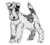 Azeeda 'Fox Terrier' White Premium Vinyl Decal Sticker - Waterproof, Durable & Easy to Apply - Ideal for Car Bumpers, Windows, Bins and More - Large (210mm) (DW00078227)