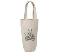 Azeeda 'Fox & Vintage Bicycle' Wine Bottle Bag - Natural (BL00051664)