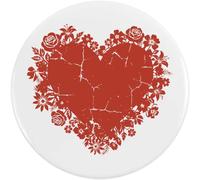 Azeeda 'Fractured Floral Heart' Button Badge - 77mm (BB00172693)