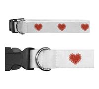 Azeeda 'Fractured Floral Heart' Dog Collar - White, L (PR00084994)
