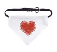 Azeeda 'Fractured Floral Heart' Pet Bandana - White, S (PD00085043)