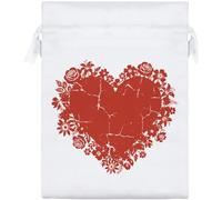 Azeeda 'Fractured Floral Heart' Satin Gift Bag - 20cm (SB00158670)