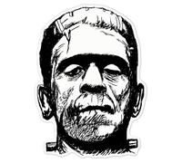 Azeeda 'Frankenstein' White Premium Vinyl Decal Sticker - Waterproof, Durable & Easy to Apply - Ideal for Car Bumpers, Windows, Bins and More - Large (210mm) (DW00043091)